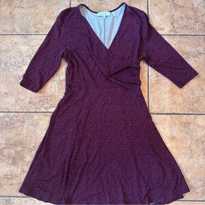 Lark & Ro Burgundy Wrap Dress